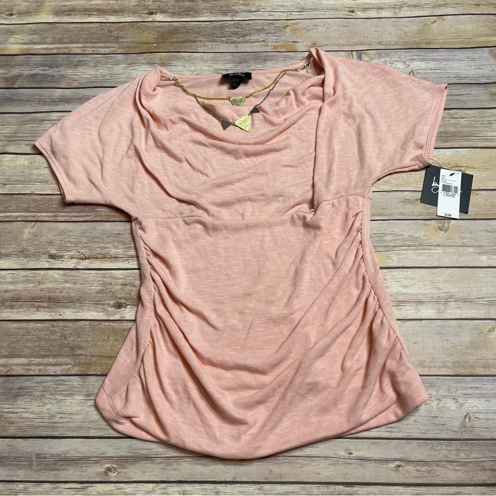 By & By Light Pink Dressy Top With Detachable Layered Necklace Large (Juniors)